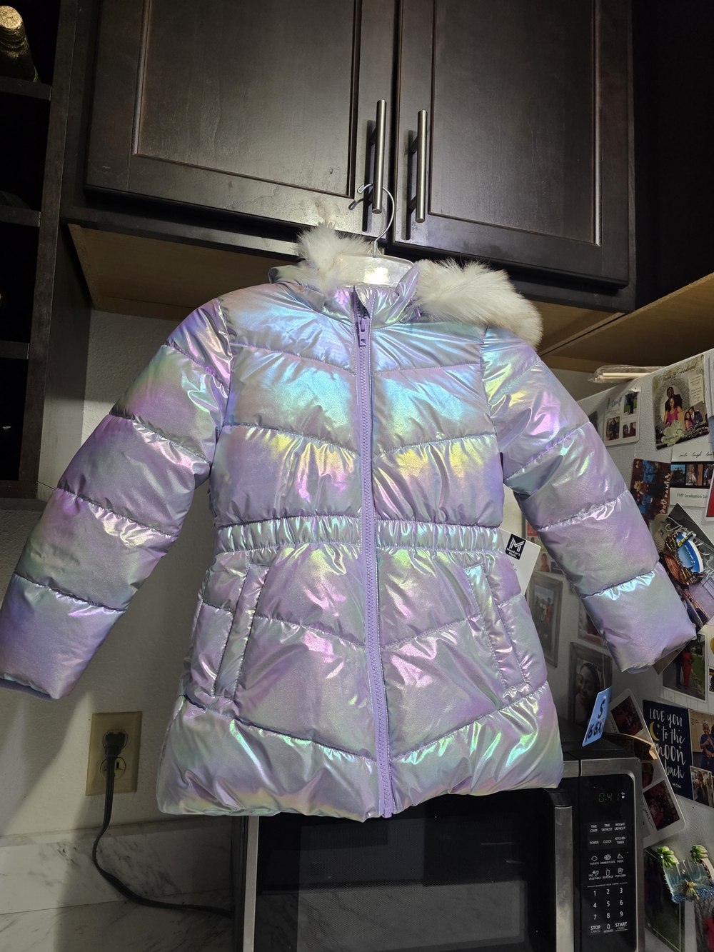 Member Mark Girls Iridescent Puff Jacket Toddler Girls Size 6